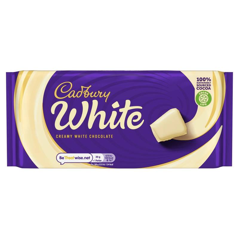 Tablette chocolat blanc Cadbury